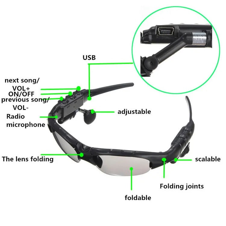Gafas De Sol Con Audifonos Inalambricos
